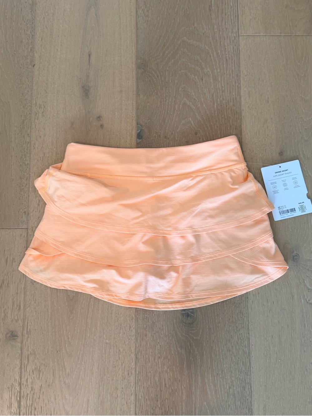 New Girls Athleta Peach Orange Layered Active Skort